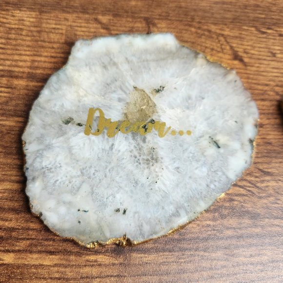 Dream and Infinity Gold-Foiled Geod Slices/Coasters/Trays - Picture 2 of 3